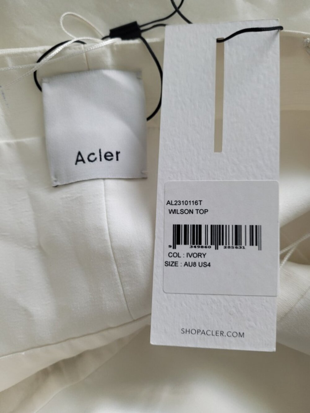 NWT ACLER Wilson Top in Ivory Women's Size 4 - Picture 5 of 6